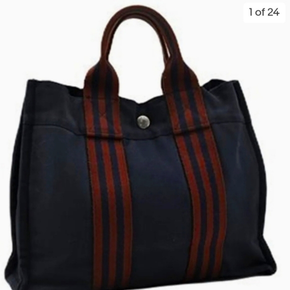 Authentic Hermes Fourre Tout Denim Tote Bag - Picture 1 of 10